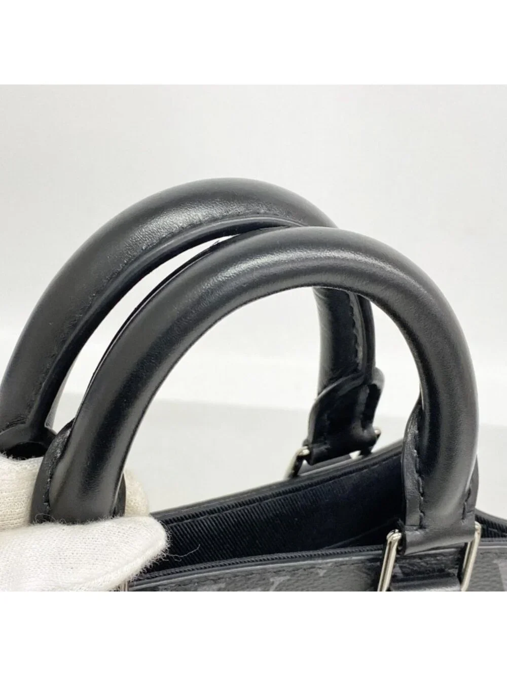 Louis Vuitton Handbag Monogram Eclipse Sac Plat Mini Black